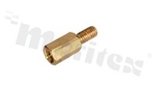 Dystans mosiężny; sześciokątny; gwint wew-zew o długości 8mm bez wgłębienia; M3; 8mm