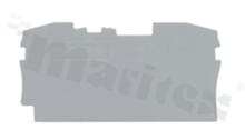 End/internal wall for 2002 series through terminal blocks; 1mm thick; grey; snap-on mounting