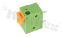 PCB terminal block; pitch 5.08mm; 1-ways; side entry; range wire 1.5mm2 (AWG 22-14); spring-loaded; green UL 300V/10A, TUV 250V/15A