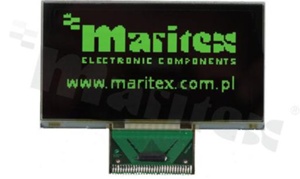 Wyświetlacz LGM OLED; LCD graficzny; 2.7"; 128x64 pikseli; kolor świecenia zielony; 31 pinów; obszar aktywny 61.41x30.69mmi; FPC do lutowania