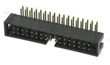 Full shrouded header for PCB; pitch 2.54mm; 34-contacts; THT; male; side entry