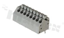 Listwa zaciskowa do PCB; w rastrze 3.50mm; 8-torowa; skośne wejście przewodu; na przewód 0.20-1.00mm2 (28-18AWG); ze stykiem sprężynowym; czarna; UL 300V/10A, TUV 250V/10.5A