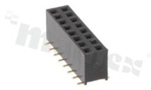 Listwa stykowa do PCB; w rastrze 2.54mm; 2x8 styków; montaż: SMD; żeńska; prosta; dwurzędowe