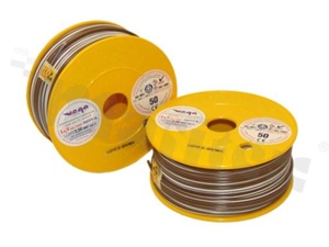 Przewód pojedynczy LGY/H05V-K; z wielodrutową miedzianą żyłą; brązowy/biały; przekrój 2.50mm2; AWG 14; 500V; -40+105 st.C; 50m.