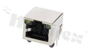 Socket RJ45; 8-contacts; THT; side entry; shielded; size 8; 6u" Au