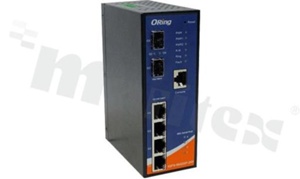 Managed Gigabit PoE Ethernet switch with 8x10/100/1000Base-T(X) RJ45 PoE; operating temperature -40+70 deg.C; 12...57VDC; DIN rail mountable