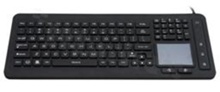 Klawiatura silikonowa IP67; 110 klawiszy; klawiatura numeryczna; touchpad; podświetlenie LED; powłoka antybakteryjna; USB; biała; wymiary 388 x 148 x 15 mm