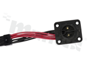 POWER HARNESS - M19 push locking 2pin square panel mount socket with wire + gasket 