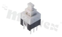 Przełącznik przyciskowy; 1-pozycyjny; 5.0x5.0mm; konektory; przycisk biały; 0.1A/30V