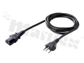 Kabel zasilający; C13; 1.8M; Brazylia
