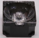 Soczewka do diod LED high power; kąt rozsyłu: 13 do 23 stopni FWHM; ilość diod: 1; rozmiar: 22x22mm; wysokość: 12.9mm; rodzaj materiału: PC; sposób mocowania: taśma