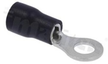 Ring terminal; M5; for wire 2.5-4mm2; tinned brass; isolated black; Imax - 37A