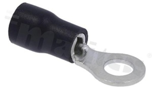 Ring terminal; M5; for wire 2.5-4mm2; tinned brass; isolated black; Imax - 37A