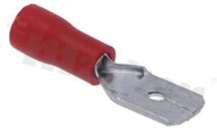 Konektor płaski; męski; 6.3mm; 0.8mm; na przewód: 0.5-1.5mm2; mosiężny; izolowany PVC