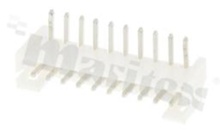 Header for PCB; pitch 2.00mm; 10-contacts; THT; male; side entry; 100V/2A
