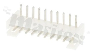 Header for PCB; pitch 2.00mm; 10-contacts; THT; male; side entry; 100V/2A