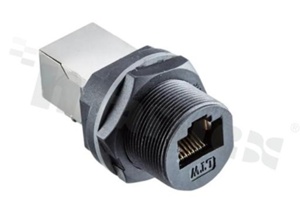 Gniazdo RJ45; żeńskie; proste; ekranowane; klasa 5E; z nakrętką z przodu; połączenie śrubowe; IP67 unmated