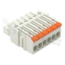 Listwa zaciskowa do PCB; gniazdo; na przewód 0.14 - 1.5 mm2 (26-14AWG); raster 3.5 mm; 6-torowa.; Push-in; szary; 300V/10A