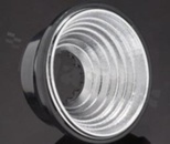 Reflektor do diod LED high power; kąt rozsyłu: 69 do 74 stopni FWHM; ilość diod: 1; rozmiar: okrąg 35mm; wysokość: 15.8mm; rodzaj materiału: PC; sposób mocowania: taśma