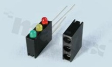 Podstawka pod 3 diody LED; kątowa; średnica LED 3.0mm; czarna