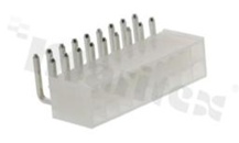 Header for PCB; pitch 4.20mm; 18-contacts [2x9]; THT; male; side entry; 2 rows; 300V/9A