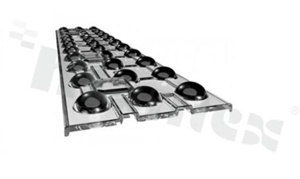 Lens for LED high power; mid power; angle: 68 do 91 degrees ; Number of LEDs: 33; Dimensions: 292x61mm; Height: 3mm; material: PC; Fastening: screw