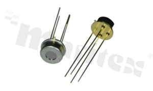 ZTP-135H - Thermopile IR Sensor, chip size 1.8x1.8 mm, responsivity 58 V/W, Noise Voltage 32 nV rms, 86deg. FOV, pin length 13.2 mm