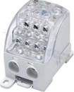 Złączka na szyne DIN; blok rozdzielczy uniwersalny;szary; jednobiegunowy; 120mm2; Al/Cu;1000V AC; 1500 DC / 400A