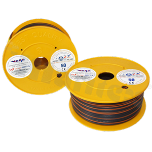 Przewód pojedynczy LGY/H05V-K; z wielodrutową miedzianą żyłą; czarny/pomarańczowy; przekrój 2.50mm2; AWG 14; 500V; -40+105 st.C; 50m.