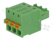 Pluggable terminal block; 3.81mm pitch; 3-ways; female; for wire 1.50mm2 (28-16AWG); wire insertion direction same as plug-in direction; p.bronze contacts; spring clamp; brass cage; UL 300/8A TUV 250/12A