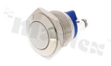 Push button switch; monostable; 16mm; screws terminals; nickled; silver button; IP65