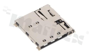 Nano SIM card holder; 6-contacts + card detect switch; SMD; qwith ejector PUSH/PUSH type