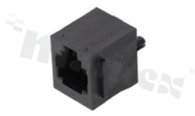 Socket RJ11; 4-contacts; THT; top entry; size 6; gold flash contact plating