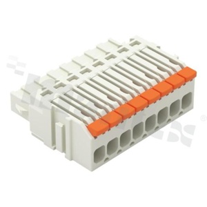 Listwa zaciskowa do PCB; gniazdo; na przewód 0.14 - 1.5 mm2 (26-14AWG); raster 3.5 mm; 8-torowa.; Push-in; szary; 300V/10A