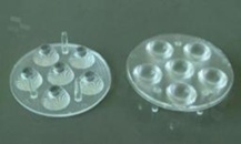 Soczewka do diod LED high power; kąt rozsyłu: 23 stopni FWHM; ilość diod: 6; rozmiar: okrąg 73.3mm; wysokość: 13.74mm; rodzaj materiału: PMMA; sposób mocowania: ramka