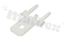 Konektor płaski; męski; 4.8mm; 0.5mm; do PCB; mosiężny; cynowany