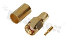 SMA RP crimp plug; reverse female plug; straight; 50 Ohm; for H155 cable