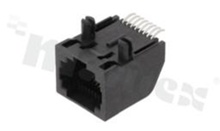 Socket RJ45; 8-contacts; SMD; side entry; size 8; 6u" Au