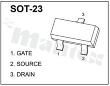 Tranzystor: P-MOSFET; unipolarny; -30V; -4.2A; 0.005ohm; 0.35W; -55+150 st.C; SMD; SOT23
