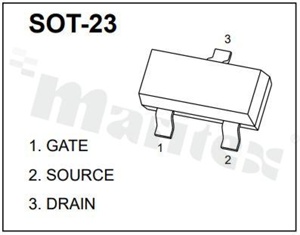Tranzystor: P-MOSFET; unipolarny; -30V; -4.2A; 0.005ohm; 0.35W; -55+150 st.C; SMD; SOT23