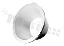 Reflektor do diod LED high power; kąt rozsyłu: około 80 stopni FWHM; ilość diod: 1; rozmiar: okrąg 20mm; wysokość: 9.90mm; rodzaj materiału: PC; sposób mocowania: gniazdo