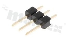 Listwa stykowa do PCB; w rastrze 2.54mm; 1x3 styków; montaż: THT; męska; prosta; jednorzędowa