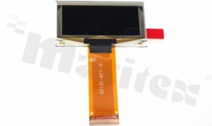 Wyświetlacz LGM OLED; LCD graficzny; 1.54"; 128x64 pixels; illuminated yellow; FPC to ZIF connector; active area 35.052x17.516mm; FPC to ZIF connector; 24 pins
