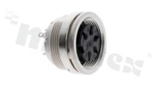 Gniazdo; żeńskie; M16; 5 pinów; na panel; nakrętka od tyłu; seria C091A; IP40; grubość panelu do 5mm