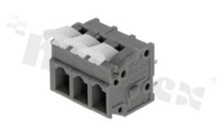 Listwa zaciskowa do PCB; w rastrze 5.08mm; 3-torowa; pionowe wejście przewodu; na przewód 0.2-2.5mm2 (28-12 AWG); ze stykiem sprężynowym; szara; UL 300V/15A