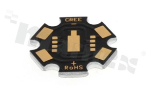 MCPCB, thermal conductivity 2W/(m*K), thickness: 2mm, number of layers - 1, legend color: gold, size: star 22mm, pad cover: gold; star, /24