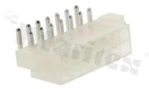 Header for PCB; pitch 4.20mm; 14-contacts [2x7]; THT; male; side entry; 2 rows; 300V/9A