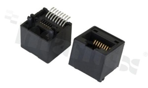 Gniazdo RJ45; 8-stykowe; montaż: SMD; proste; gabaryt 8; grubość pokrycia 3u" Au