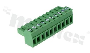 Listwa zaciskowa rozłączalna; w rastrze 5.08mm; 10-torowa; żeńska; na przewód 2.50mm2 (28-12AWG); kierunek wtykania równoległy do osi przewodów; styki z fosforobrązu; mosiężna klatka; UL 300V/15A