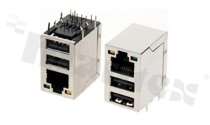 Gniazdo RJ45; 8-stykowe; montaż: THT; kątowe; ekranowane; gabaryt 8; grubość pokrycia 6u" Au